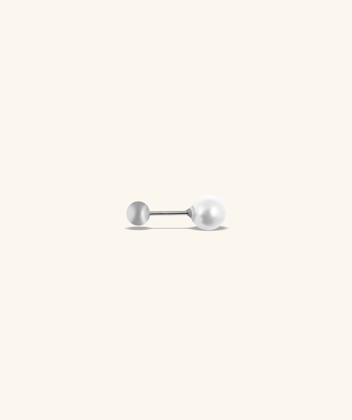 Elegant Pearl Stud - Stainless Steel - Upper Lobe, Helix, Flat - Oumo Jewelry