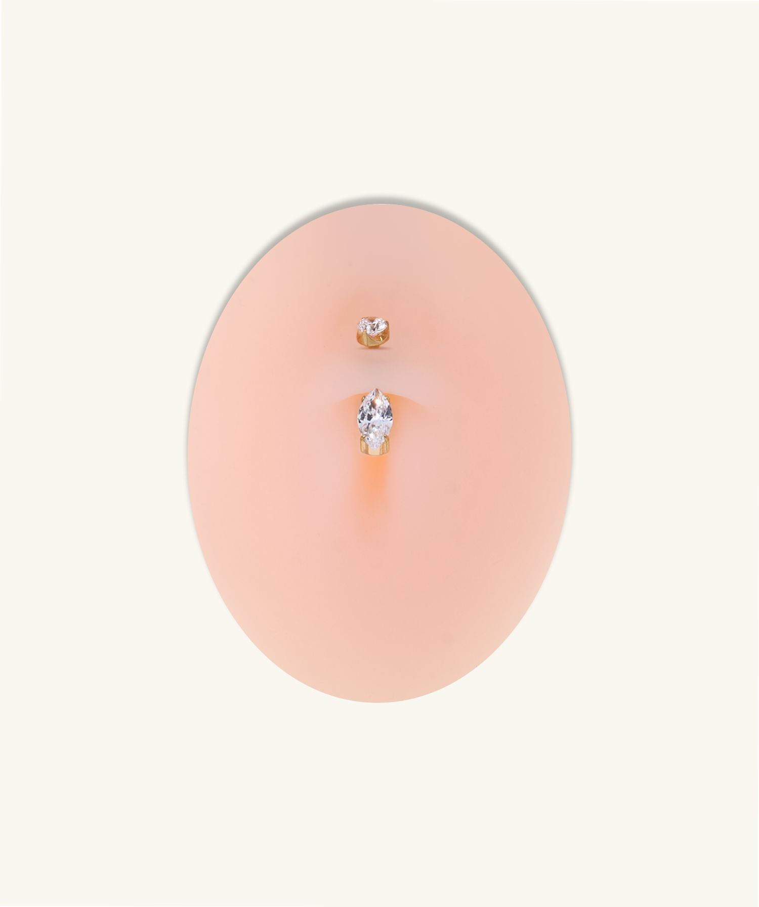Titanium Teardrop Glow Belly Ring - OumoJewelry