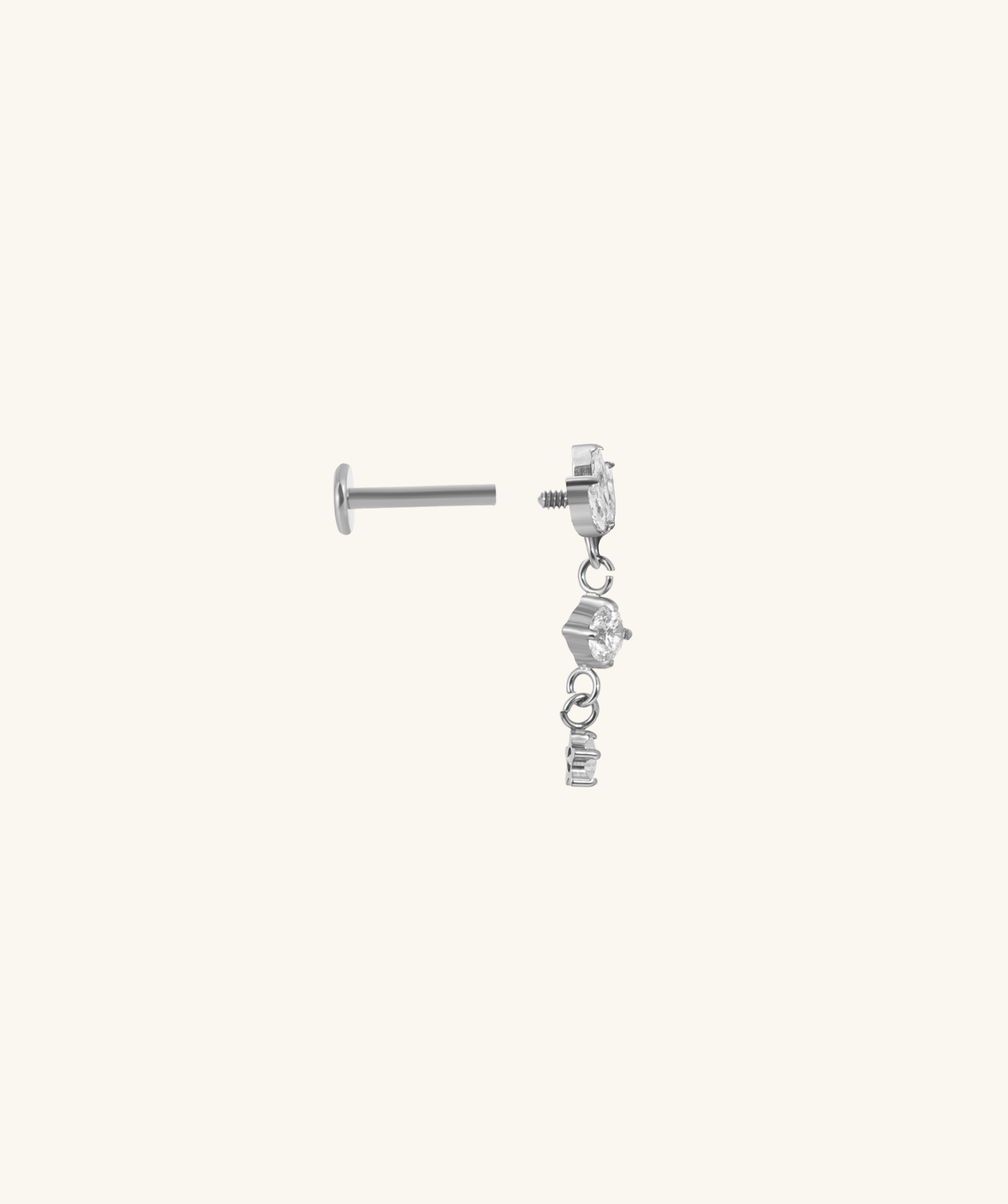 Titanium Riven Stud - Titanium - Helix, Upper Lobe, Flat - Oumo Jewelry