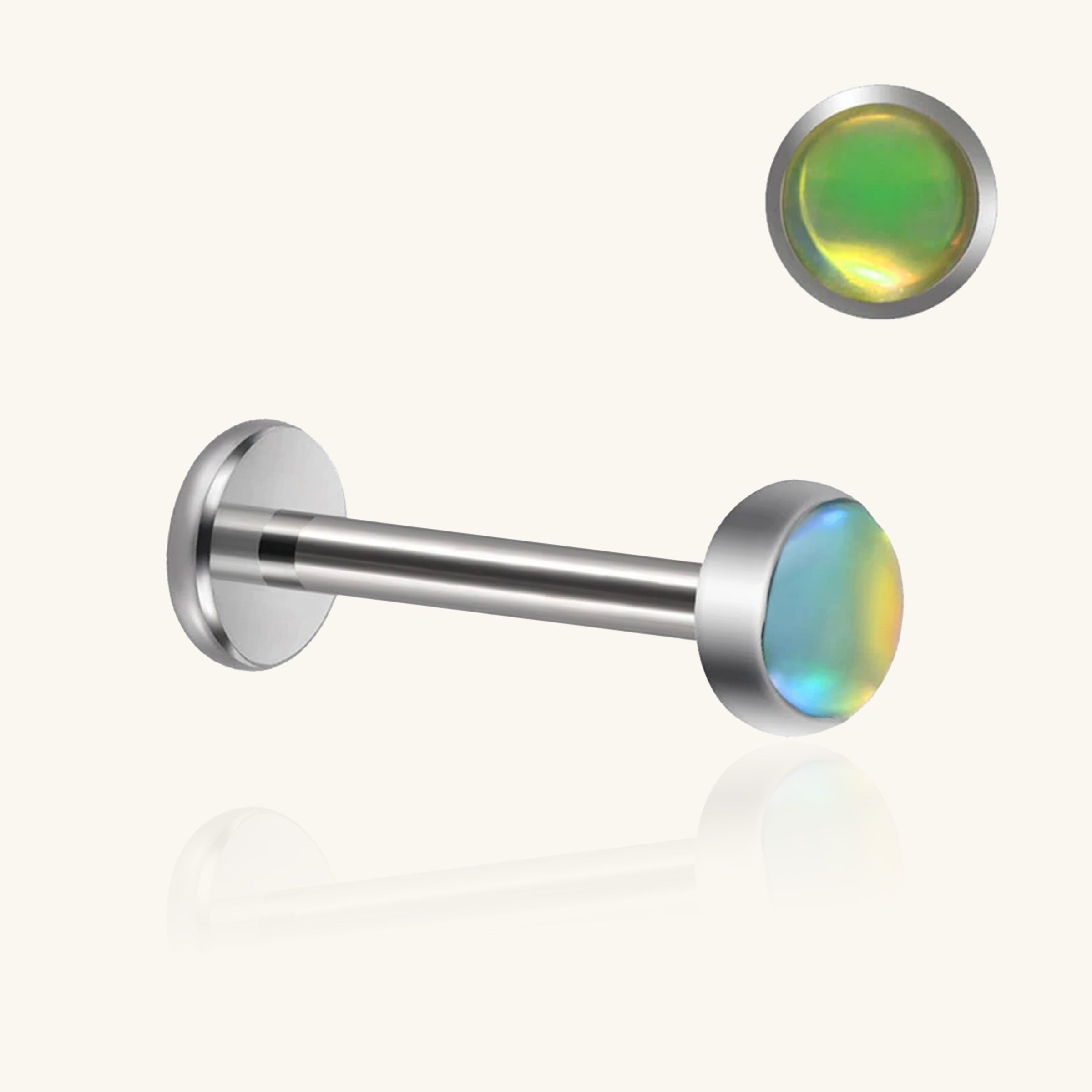 Titanium Opal Labret Flatback Stud