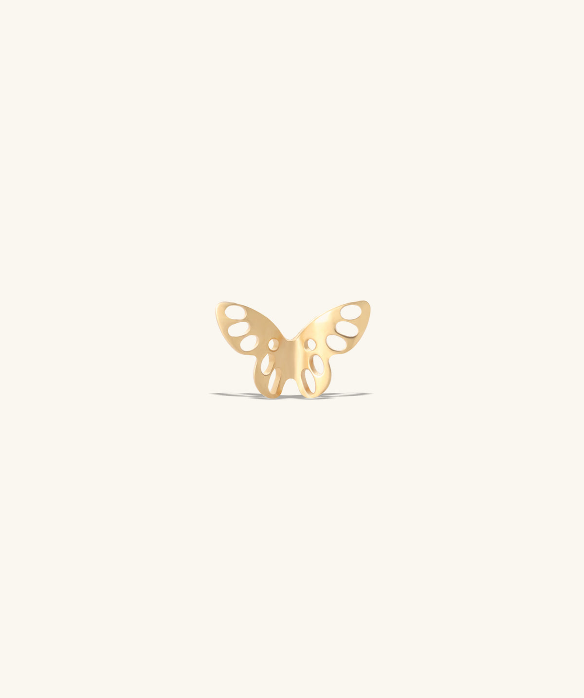 Titanium Hollow Butterfly Flatback Stud - Titanium - Helix, Upper Lobe, Conch - Oumo Jewelry