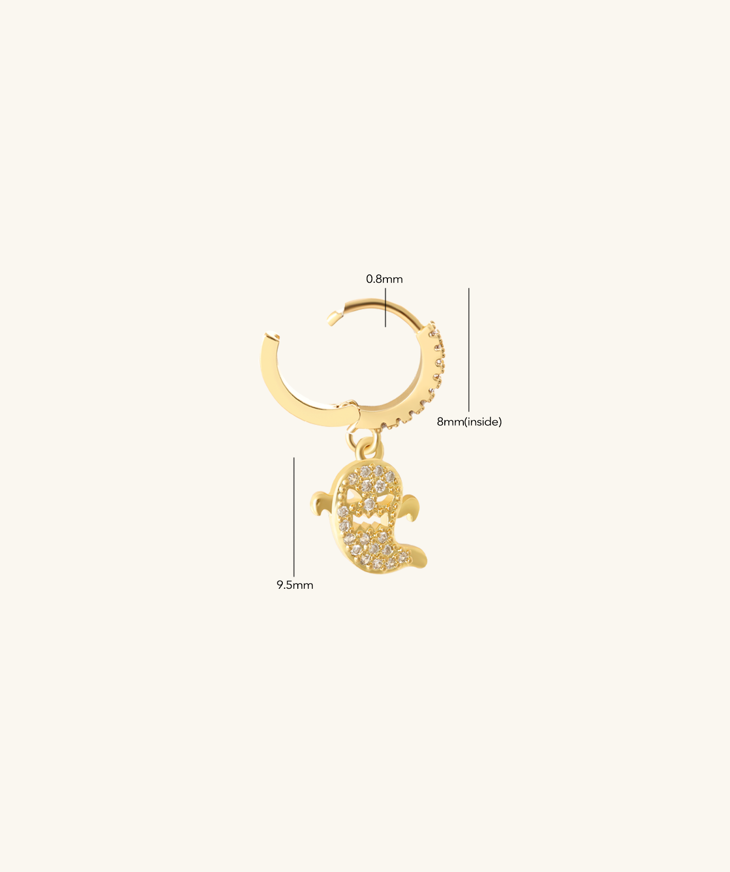 Ghost Dangle Hoop - OumoJewelry