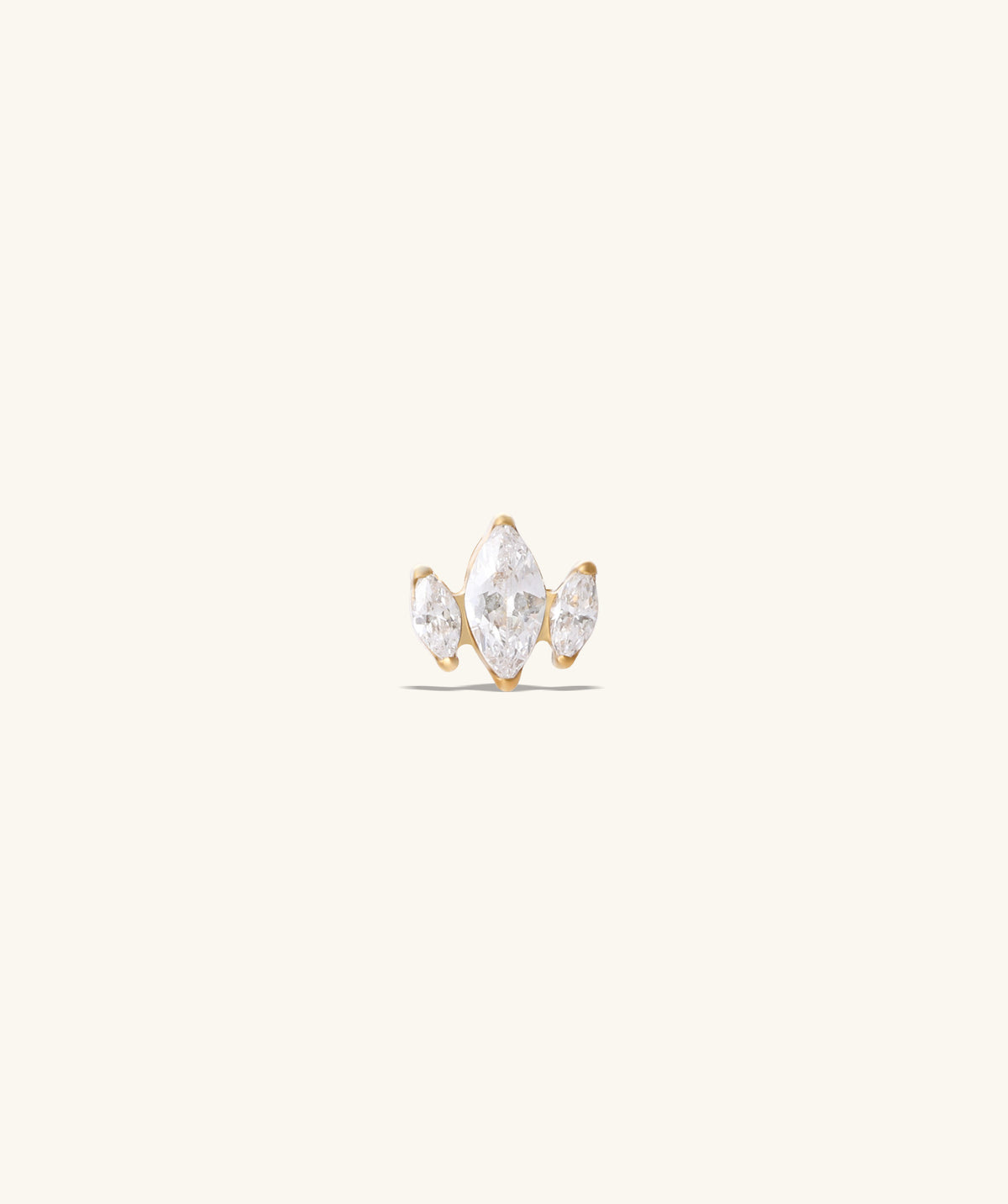 Titanium Trinity Marquise Stud - Titanium - Helix, Upper Lobe, Conch - Oumo Jewelry