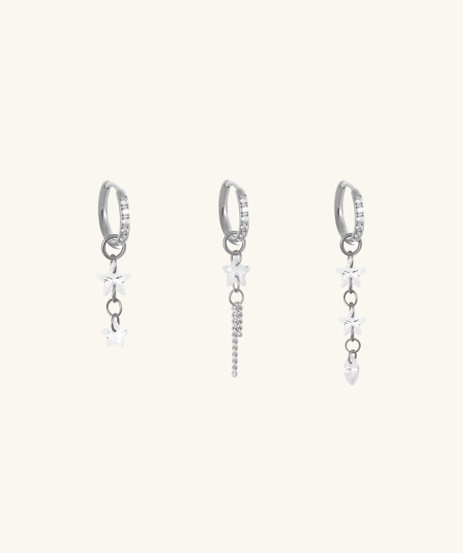 Starfall Chain Charm Hoop - OumoJewelry