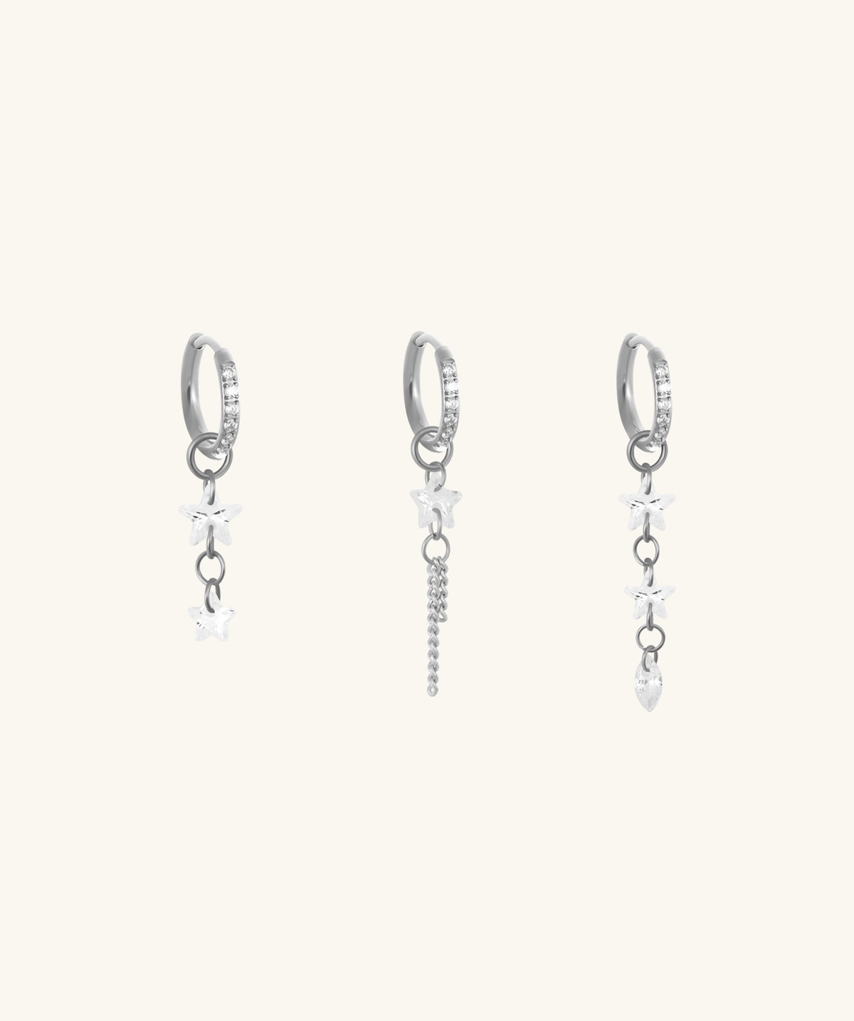 Starfall Chain Charm Hoop - Lobe, Upper Lobe - Oumo Jewelry