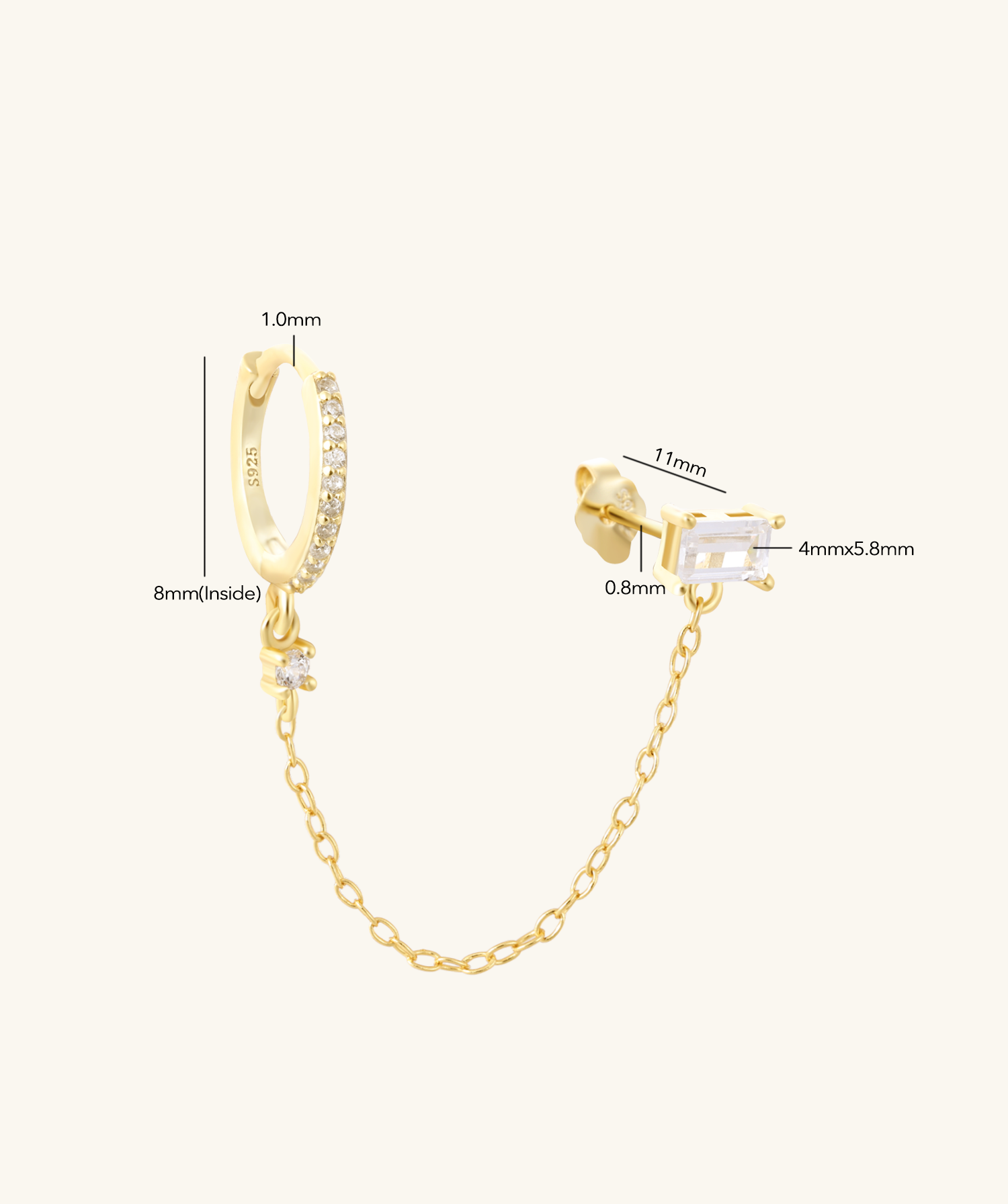 S925 Chain Earring - OumoJewelry