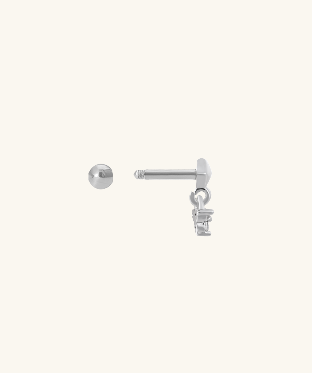 Minimal Dangle Stud - Stainless Steel - Upper Lobe, Helix, Flat - Oumo Jewelry