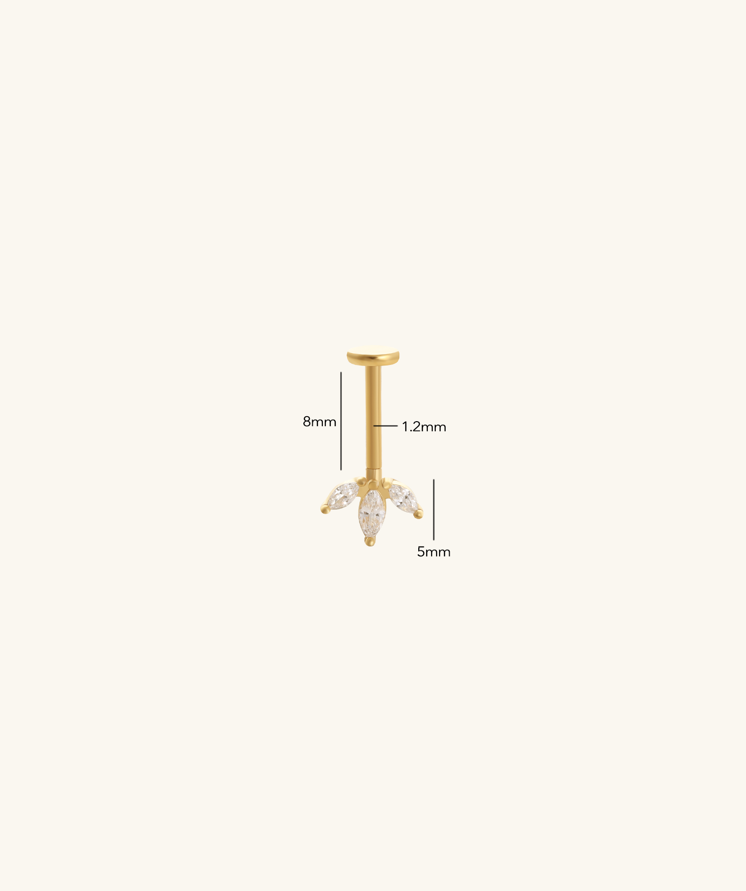 Trinova Vertical Helix Stud - OumoJewelry