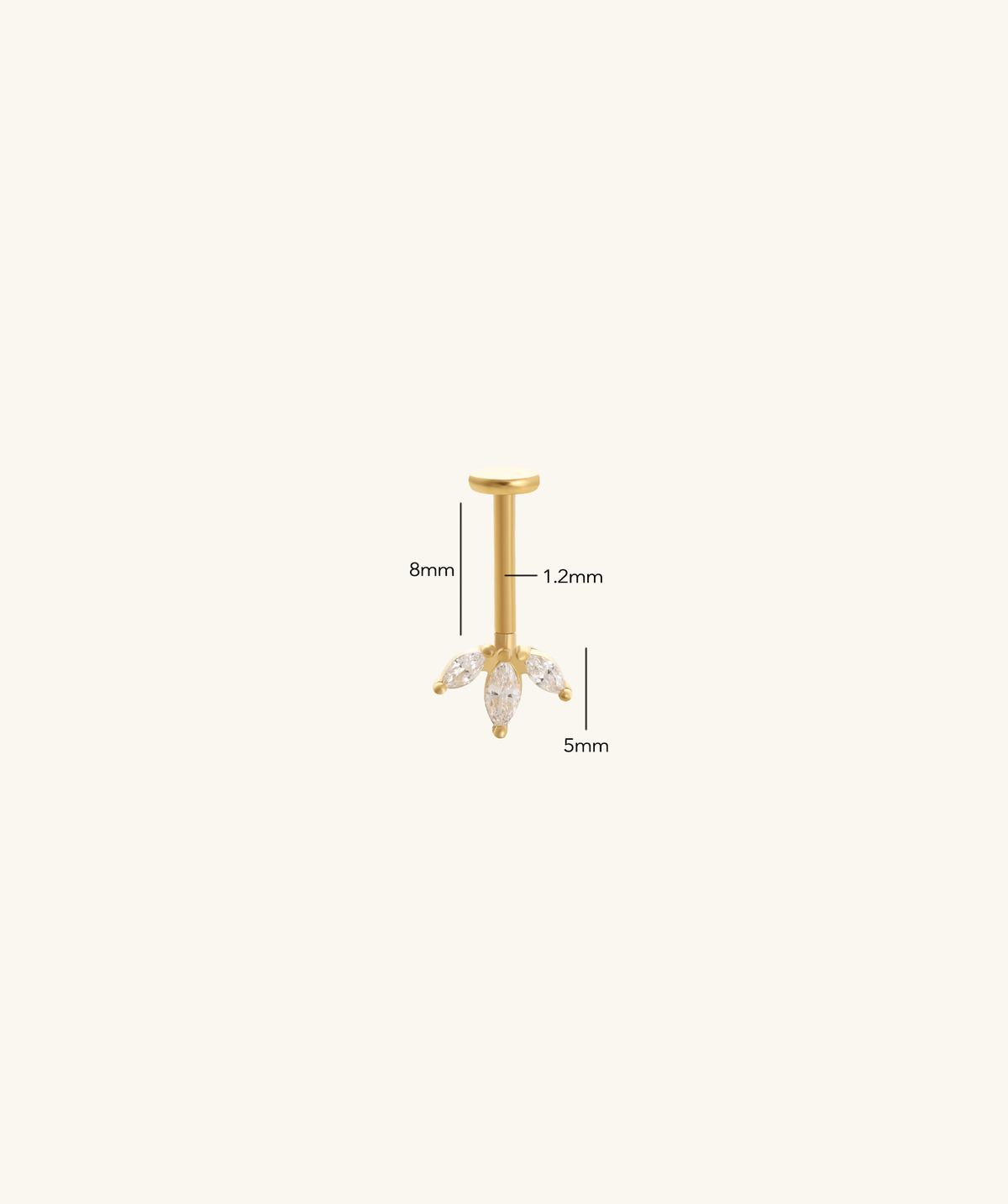 Trinova Vertical Helix Stud - Stainless Steel - Vertical Helix - Oumo Jewelry