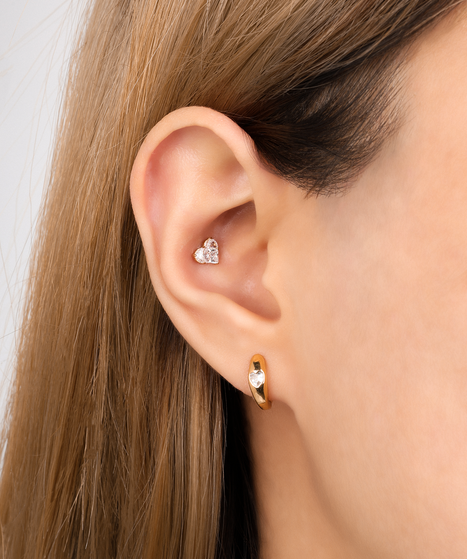 Titanium Love Flatback Stud - OumoJewelry