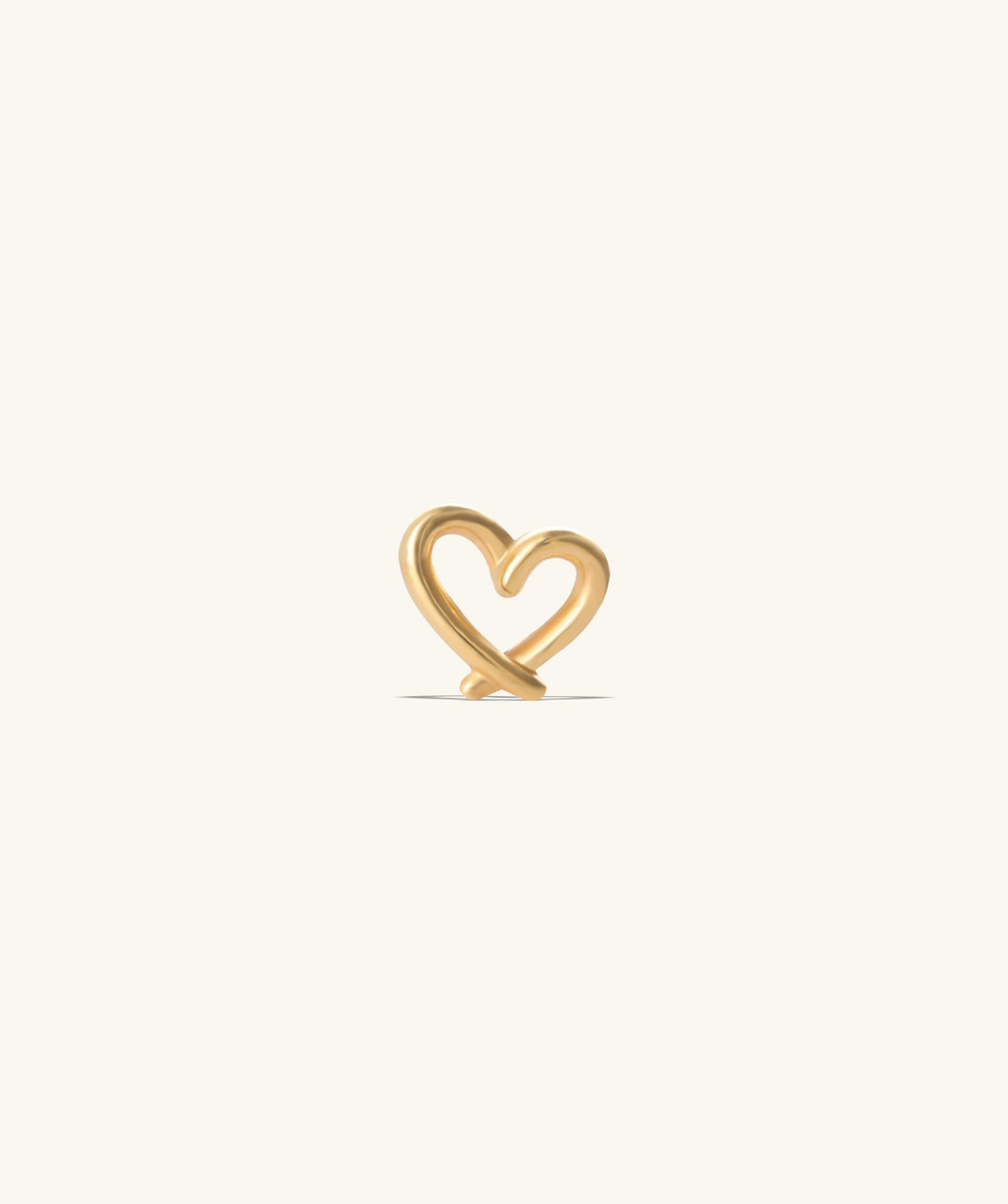 Hollow Heart Flatback Stud - Stainless Steel - Helix, Upper Lobe, Conch - Oumo Jewelry