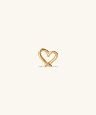 Hollow Cross Heart Flatback Stud - OumoJewelry