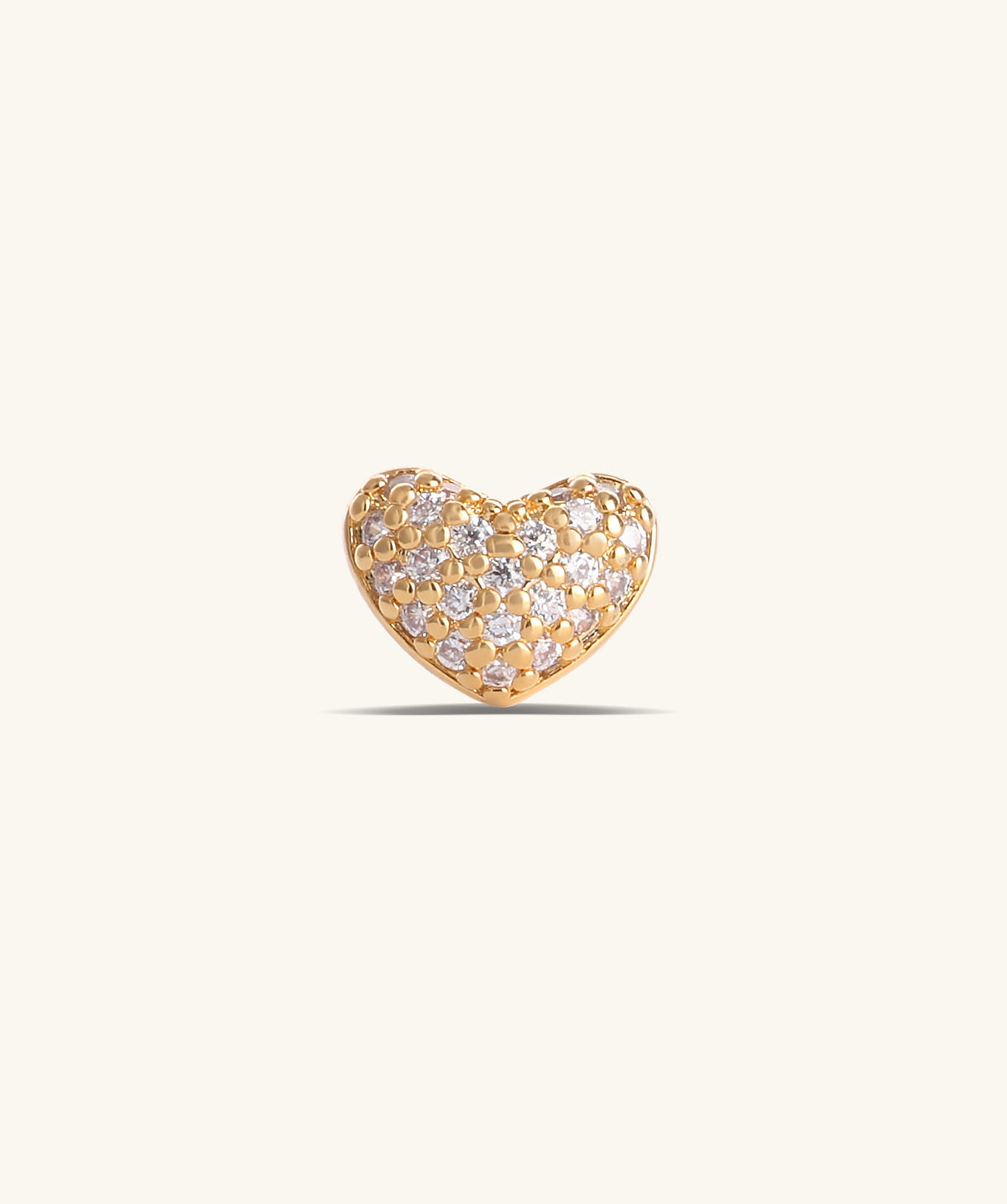 Radiant Puffed Heart Stud - Stainless Steel - Upper Lobe, Helix - Oumo Jewelry