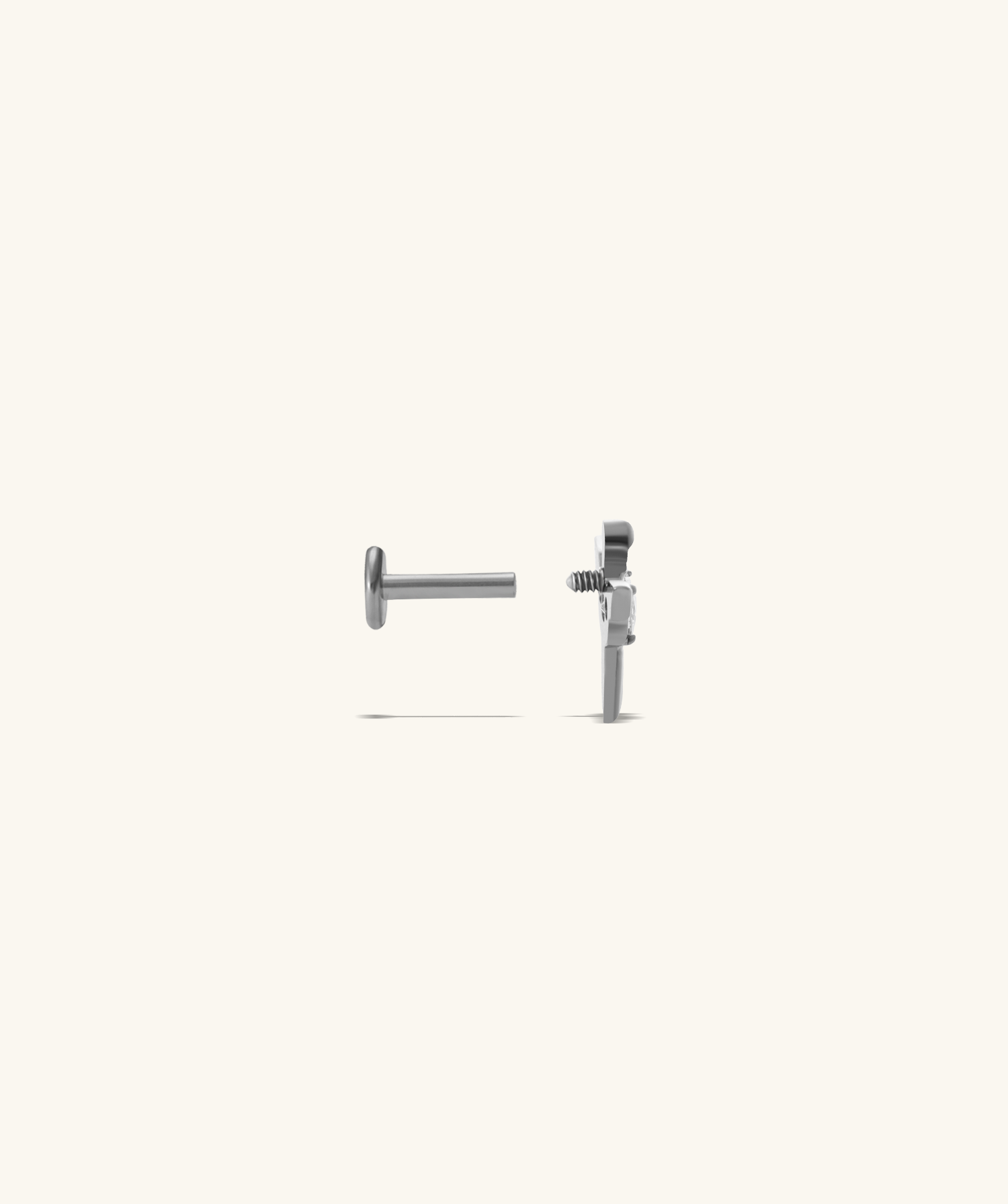 Titanium Winged Sword Flatback Stud - OumoJewelry