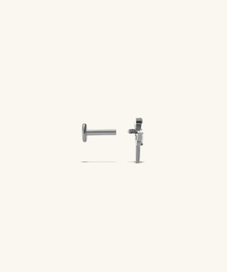 Titanium Winged Sword Flatback Stud