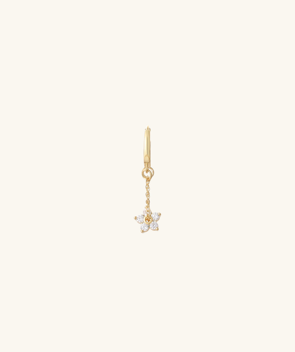 Bloom Charm Hoop - Brass - Lobe, Upper Lobe - Oumo Jewelry