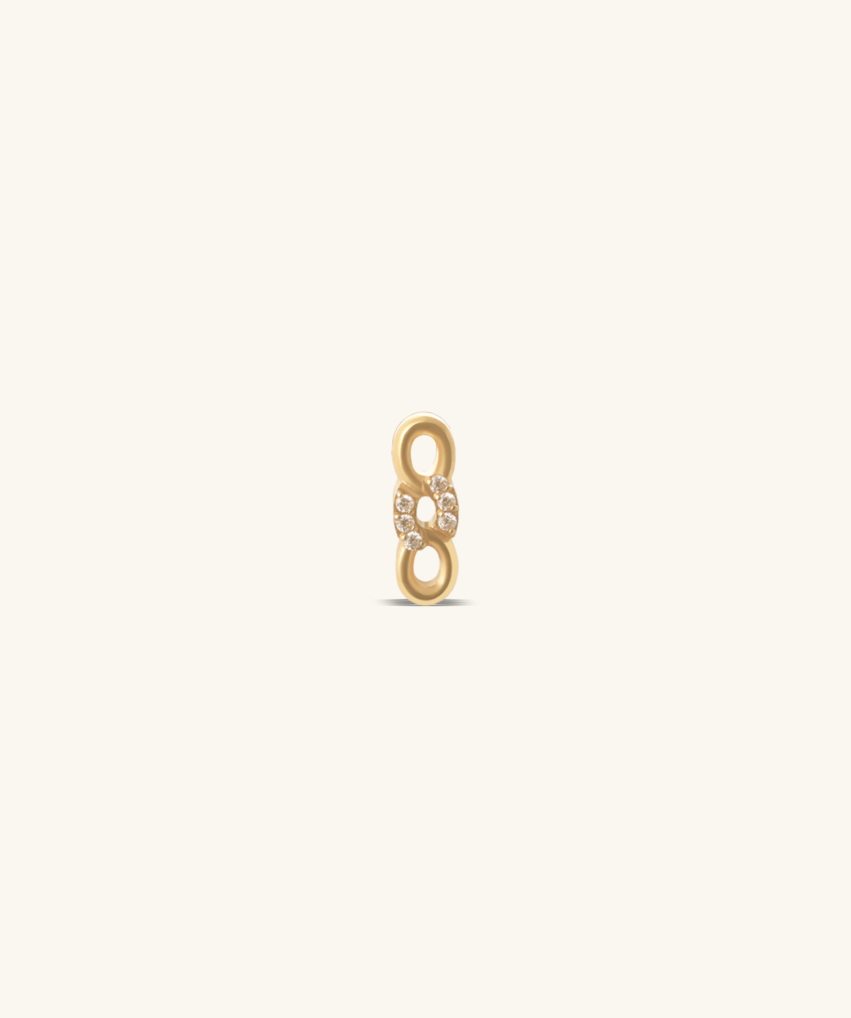 Titanium Infinity Chain Flatback Stud - Titanium - Helix, Lobe, Upper Lobe - Oumo Jewelry