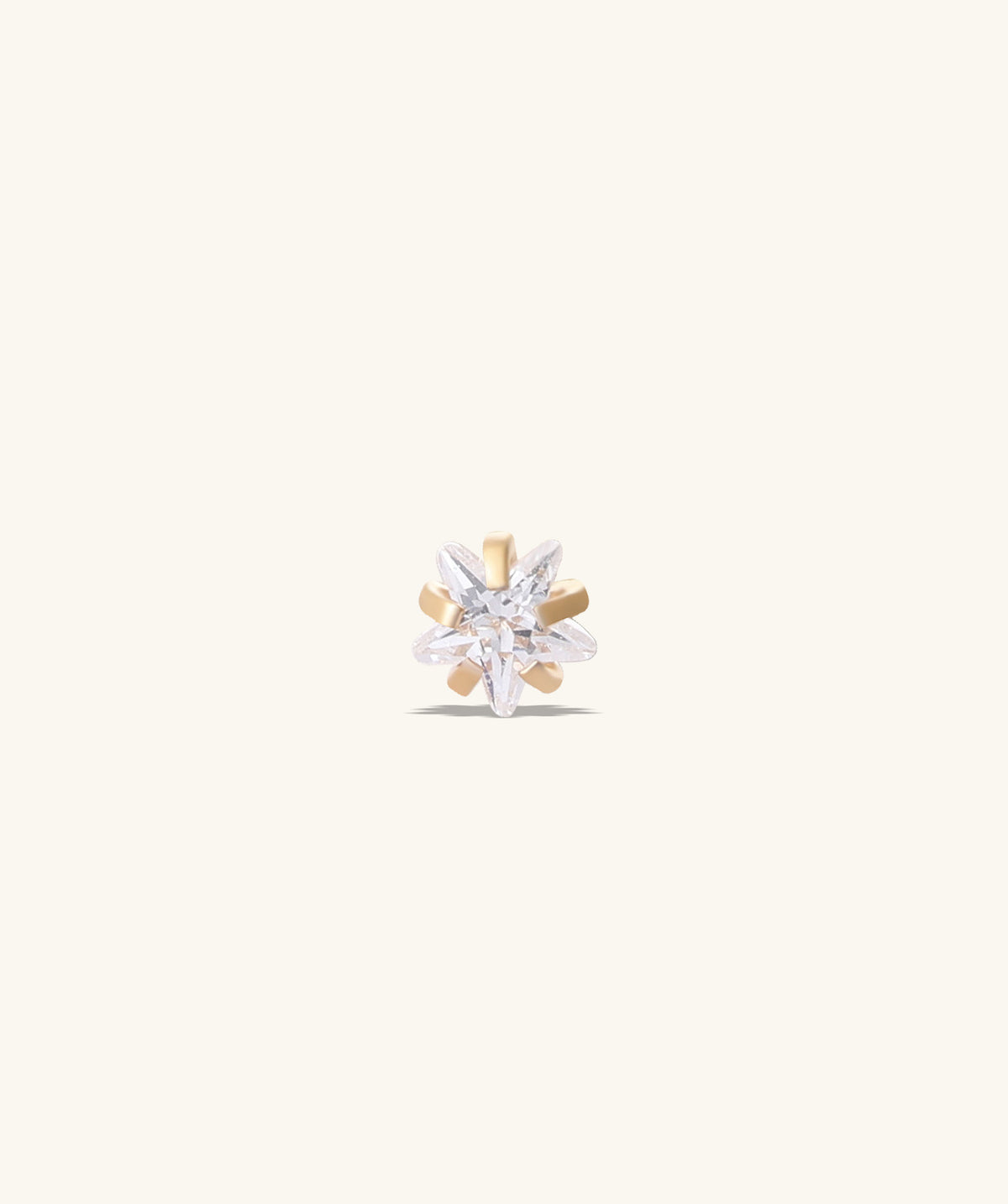 Sparkling Star Flatback Stud - Stainless Steel - Upper Lobe, Helix, Forward Helix - Oumo Jewelry