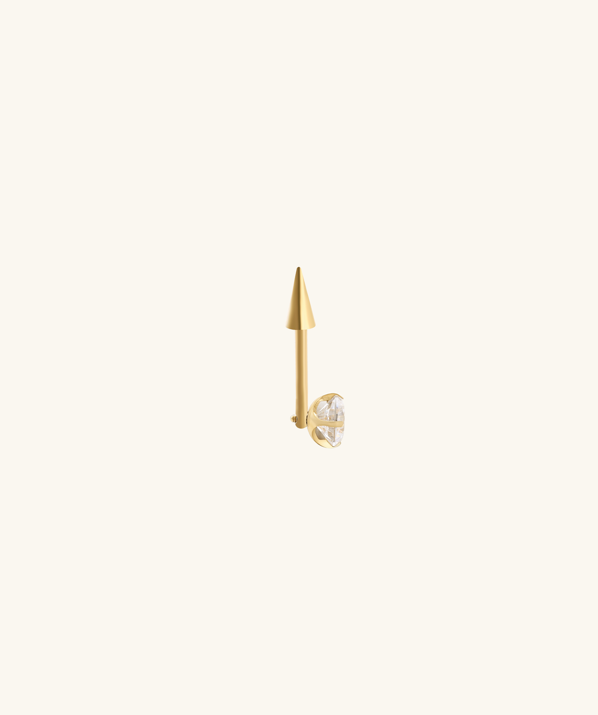 Titanium Spike Gem Vertical Stud - Titanium - Vertical Helix - Oumo Jewelry