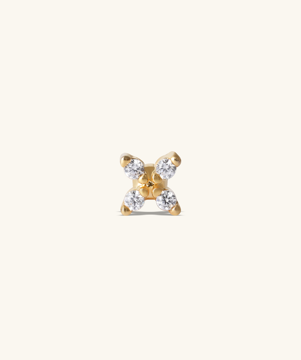 Mini Flower Stud - Stainless Steel - Upper Lobe, Helix, Flat - Oumo Jewelry