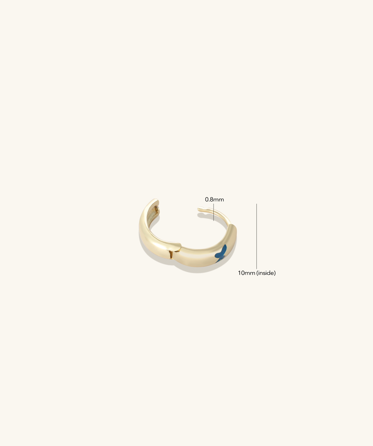 Enamel Butterfly Hoops - Brass - Oumo Jewelry
