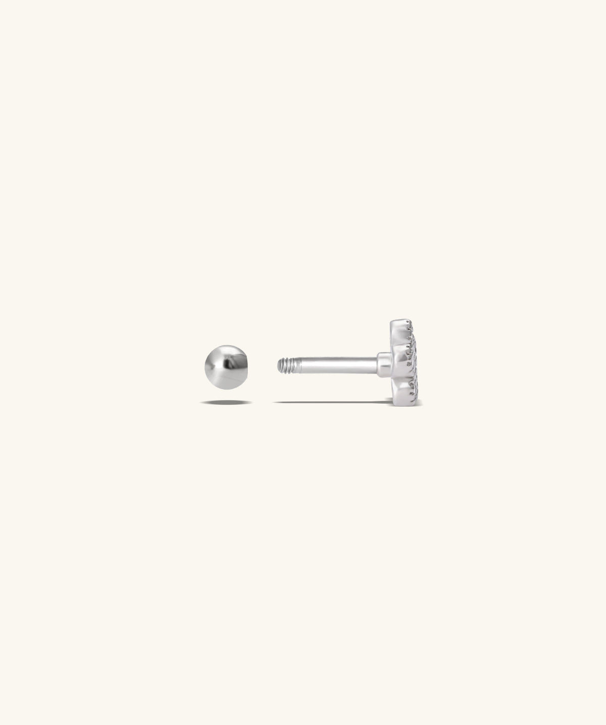 Sparkle Charm Flower Stud - Stainless Steel - Upper Lobe, Helix - Oumo Jewelry