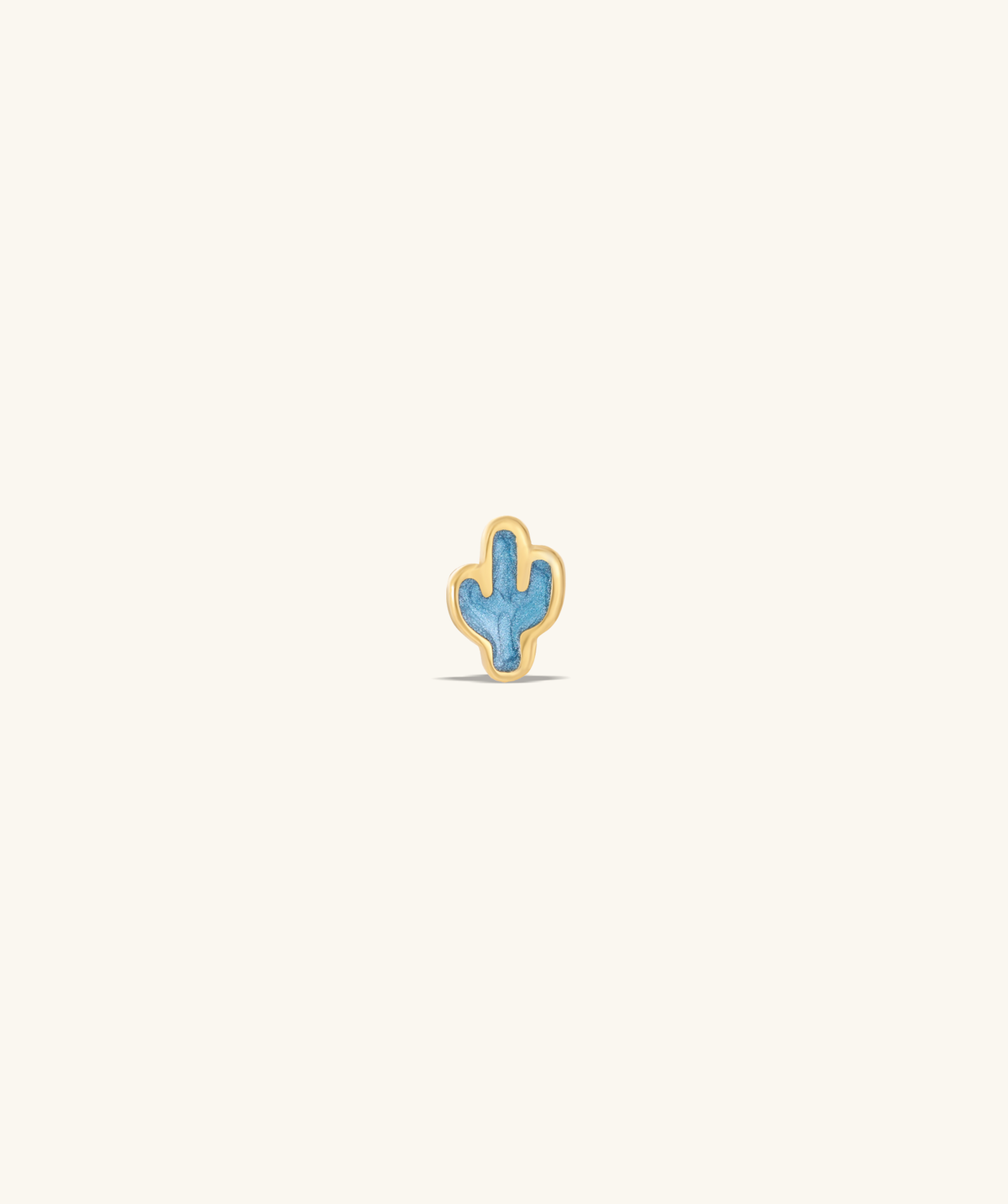 Enamel Cactus Flatback Stud - Stainless Steel - Helix, Upper Lobe, Conch - Oumo Jewelry