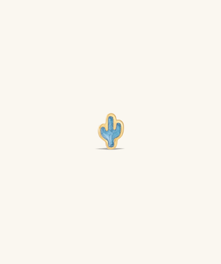 Enamel Cactus Flatback Stud