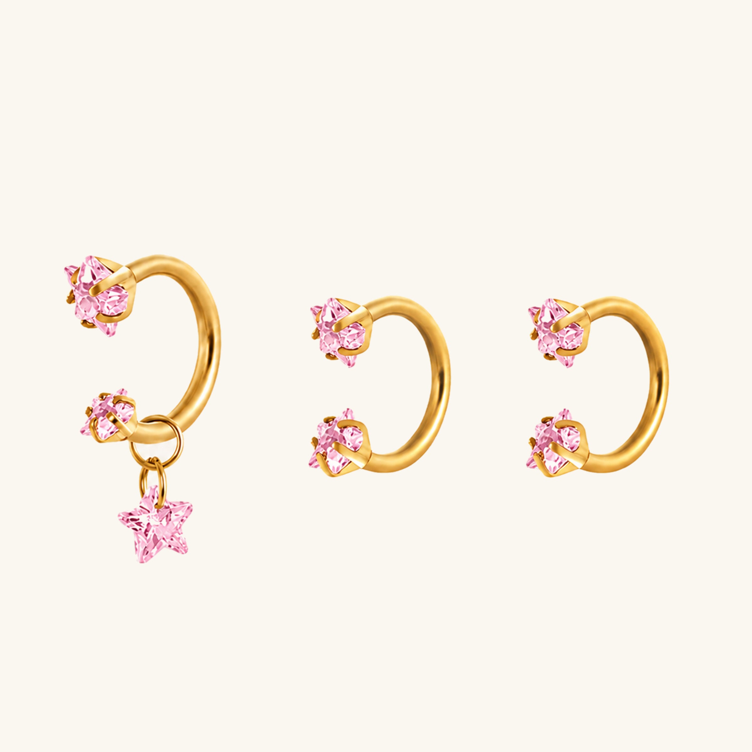 Starry Horseshoe Ring Set