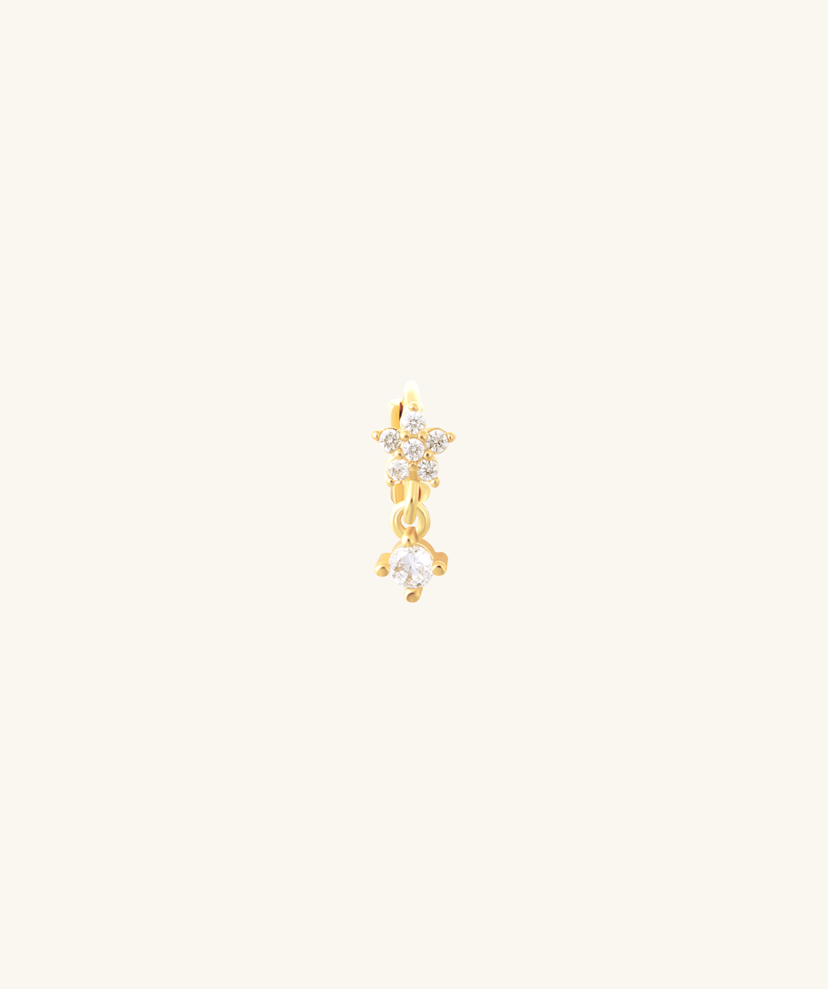 Petite Flower Helix Hoop - Brass - Helix, Upper Lobe - Oumo Jewelry