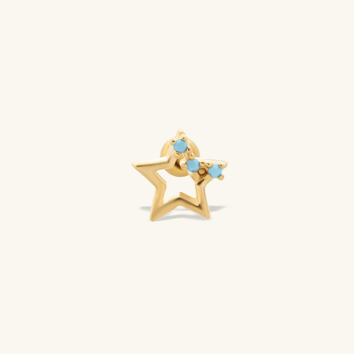 Cyril Star Stud - Stainless Steel - Upper Lobe, Helix, Flat - Oumo Jewelry