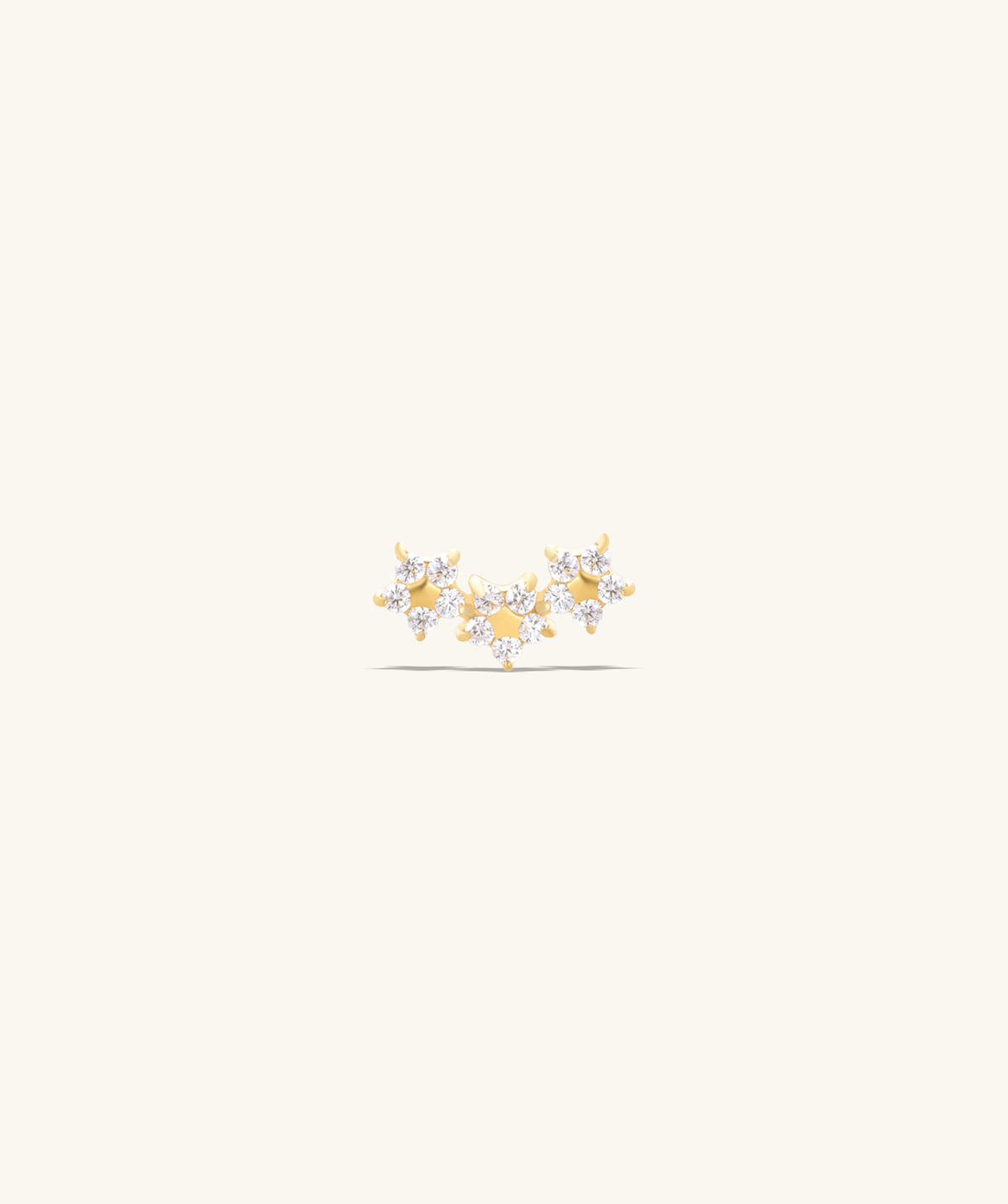 Starlit Bloom Stud - Stainless Steel - Helix, Upper Lobe, Flat - Oumo Jewelry
