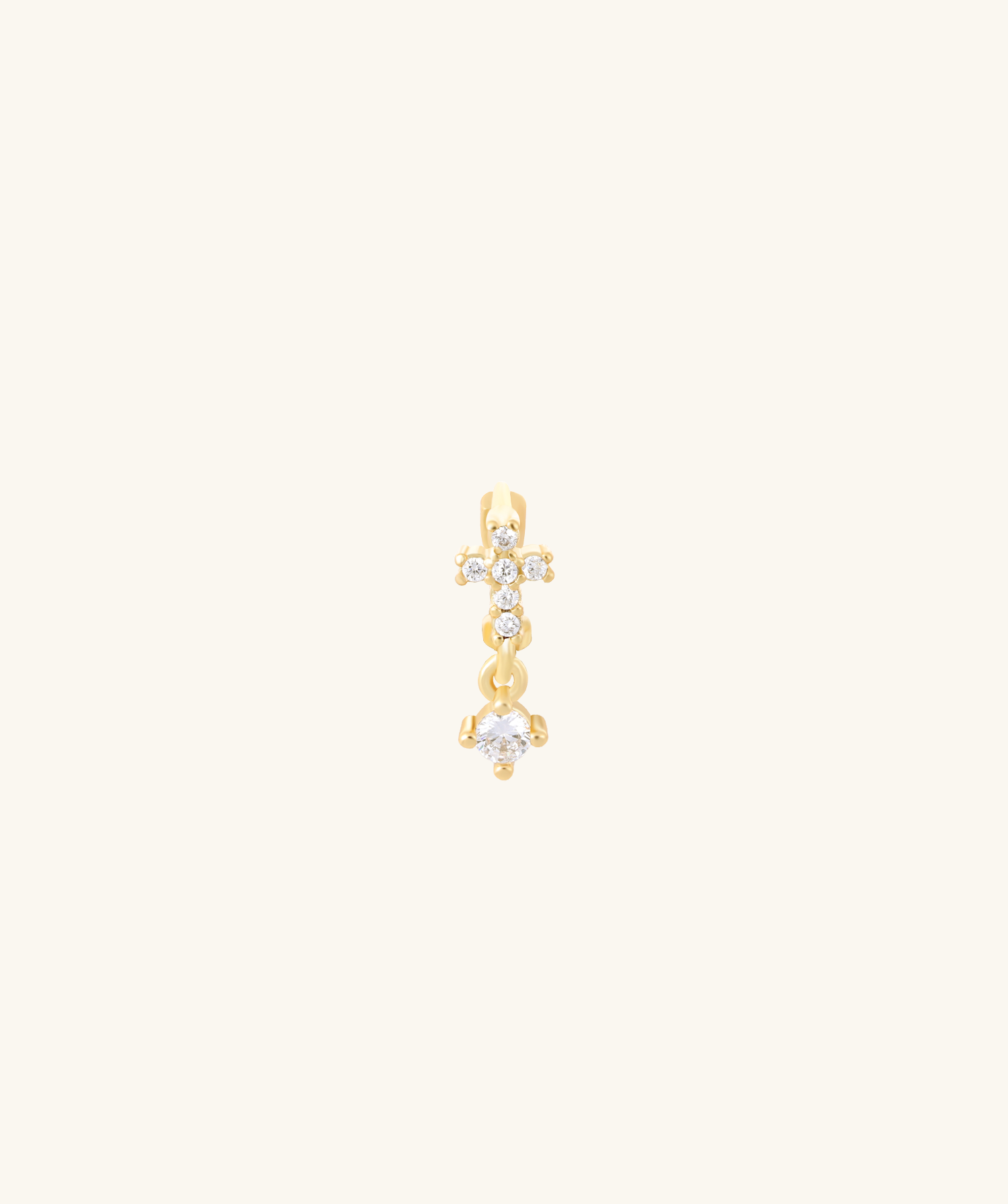 Gem Cross Hoop - OumoJewelry