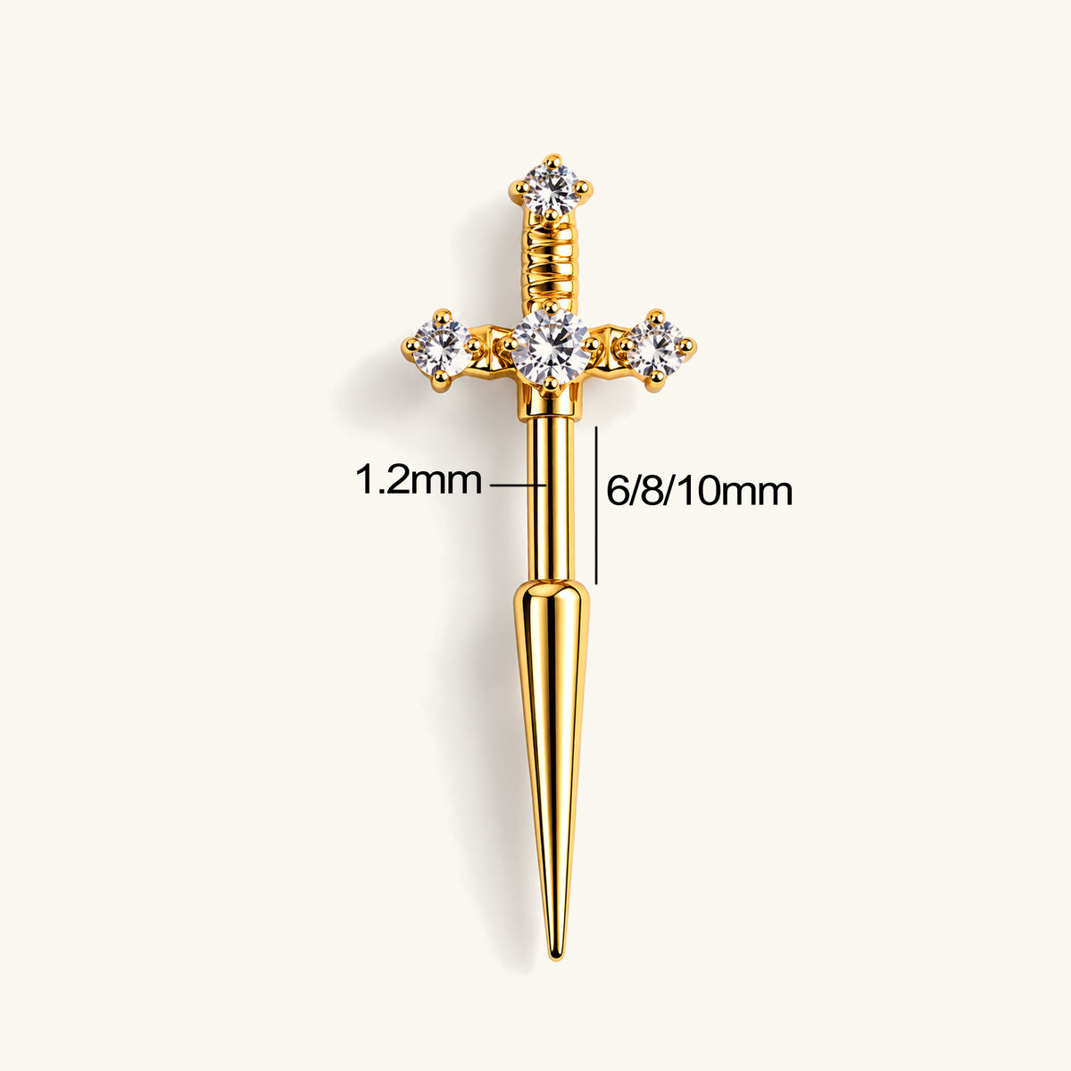 Titanium Dagger Vertical Helix Stud
