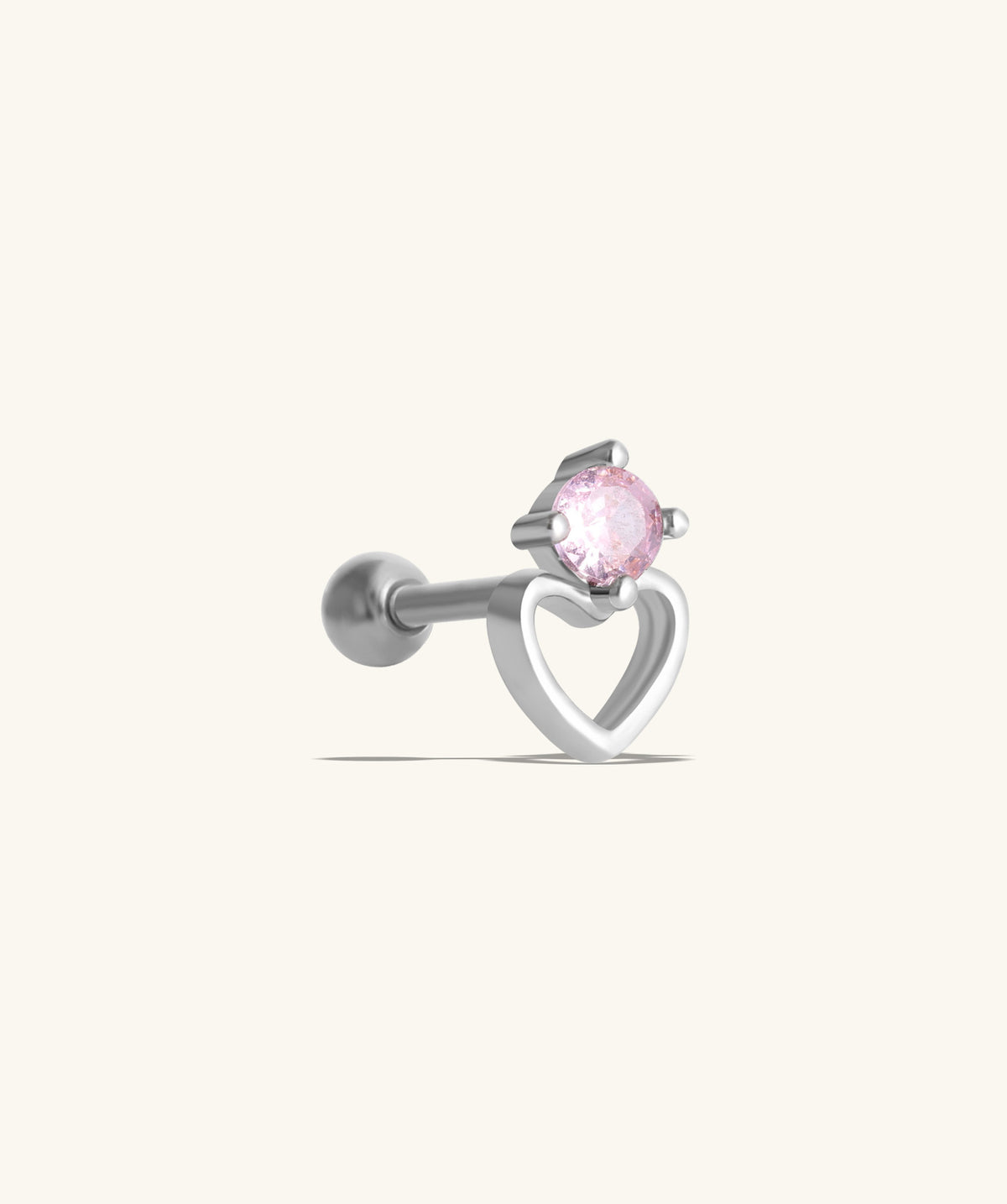 Charming Hollow Heart Stud - Stainless Steel - Upper Lobe, Helix - Oumo Jewelry