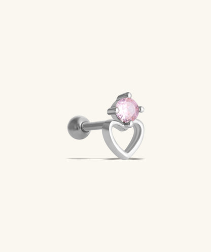 Charming Hollow Heart Stud