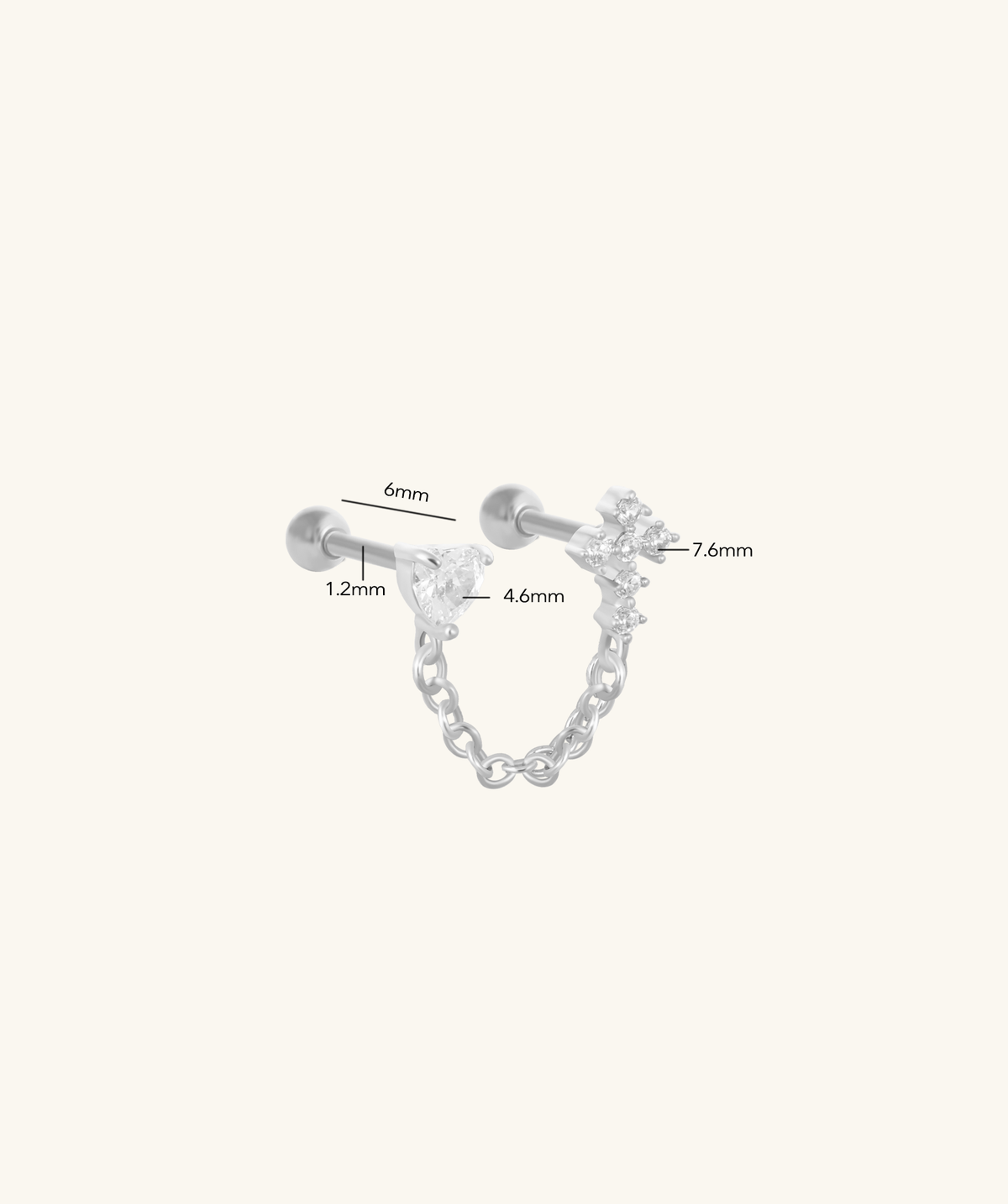 Cross Love Chain - Stainless Steel - Lobe, Upper Lobe - Oumo Jewelry