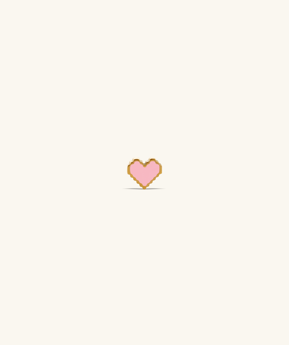 Titanium Pink Heart Stud - Titanium - Helix, Upper Lobe, Conch - Oumo Jewelry