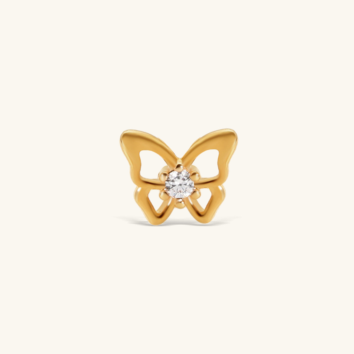Lyra Butterfly Stud - Stainless Steel - Upper Lobe - Oumo Jewelry