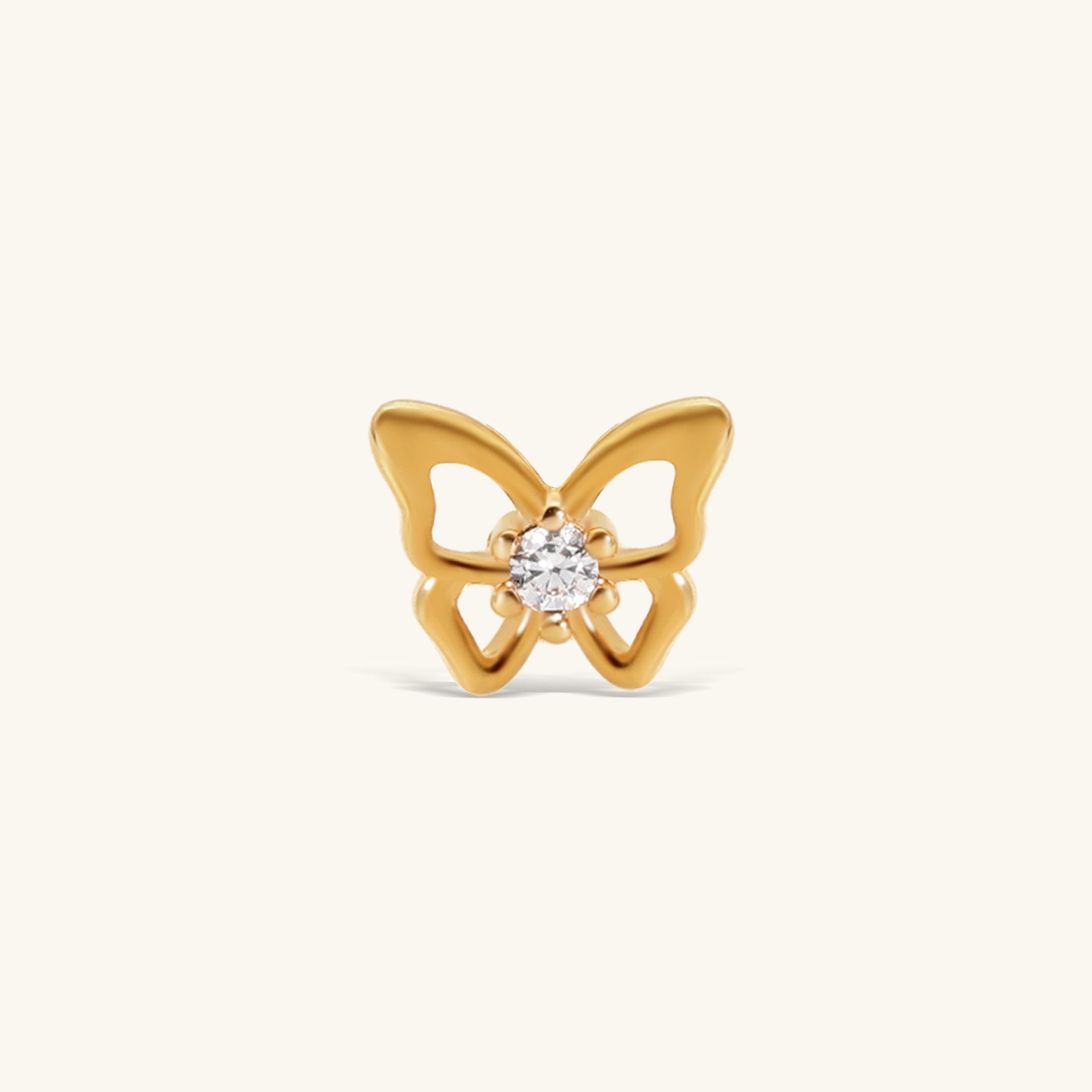 Lyra Butterfly Stud - Stainless Steel - Upper Lobe - Oumo Jewelry