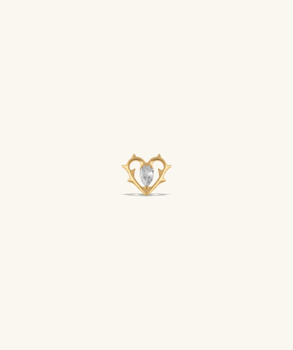 Titanium Thorn Heart Stud - Titanium - Upper Lobe, Helix, Conch - Oumo Jewelry