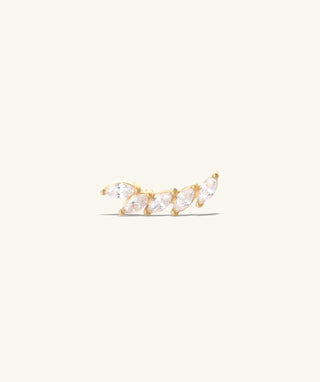 Titanium Marquise Curve Flatback Stud - OumoJewelry