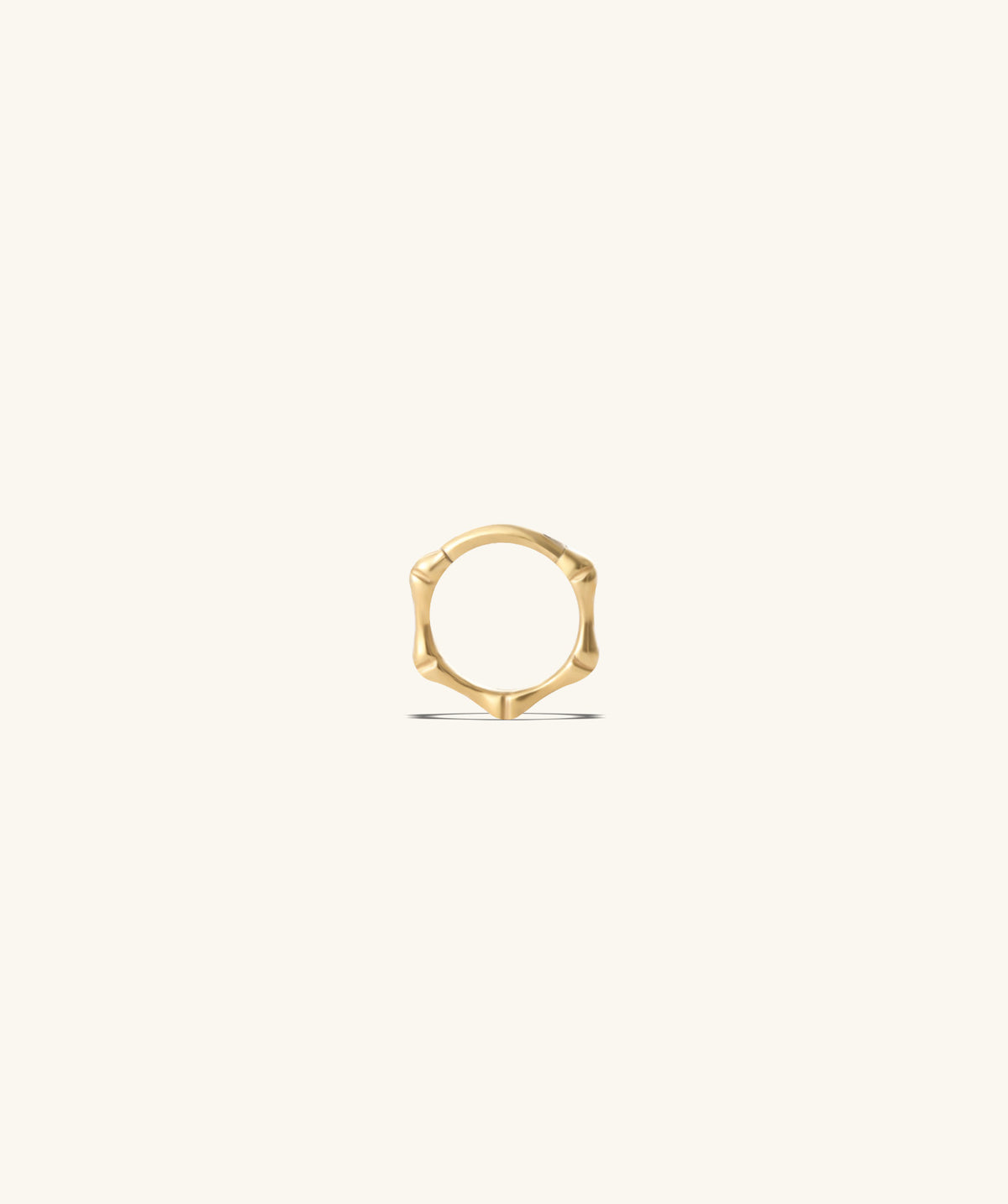 Bamboo Shape Clicker Hoop - Stainless Steel - Lobe, Upper Lobe, Helix - Oumo Jewelry