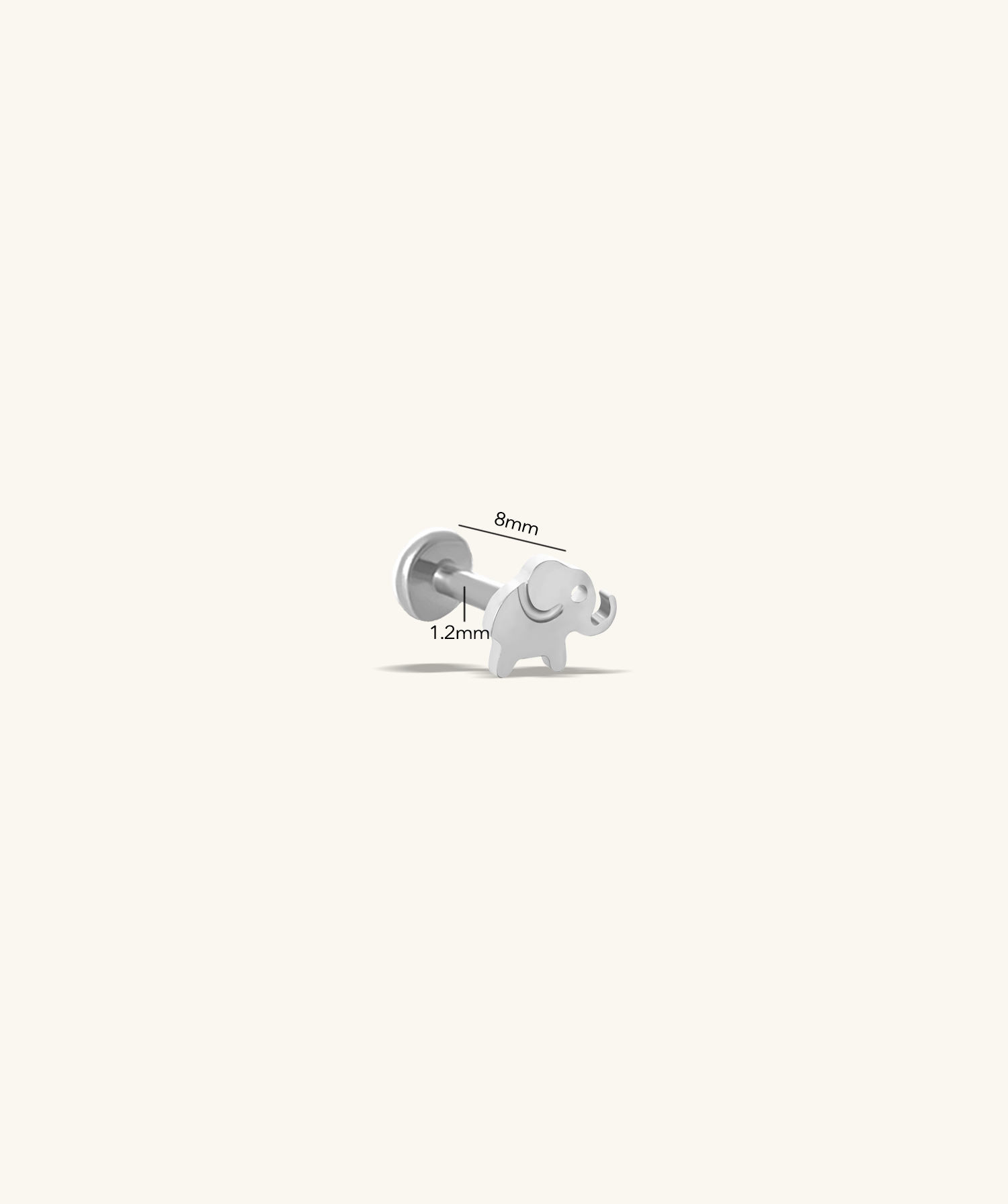 Titanium Elephant Flatback Stud - OumoJewelry