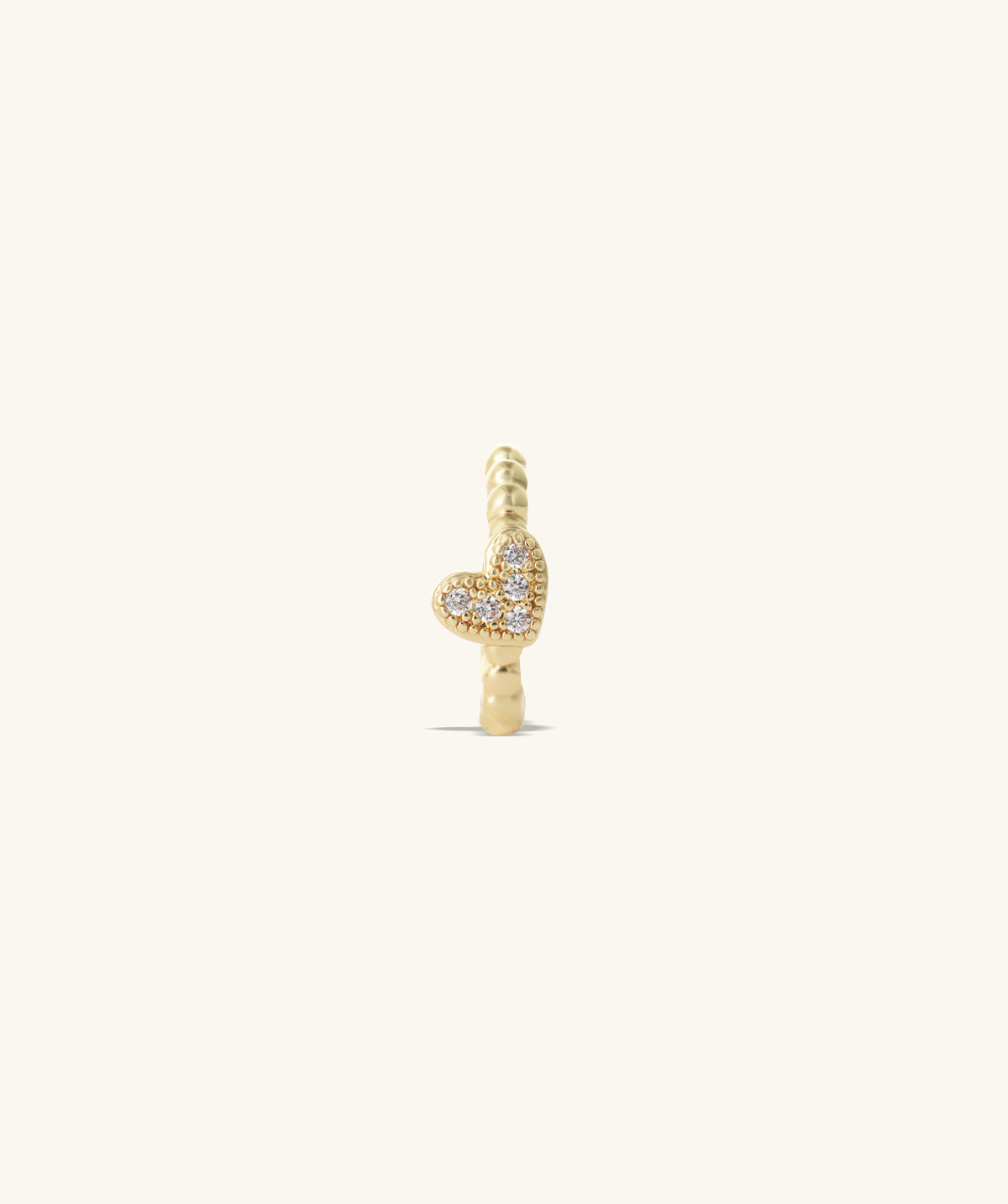 Stunning Heart Hoop Earring - Brass - Lobe, Upper Lobe, Helix - Oumo Jewelry