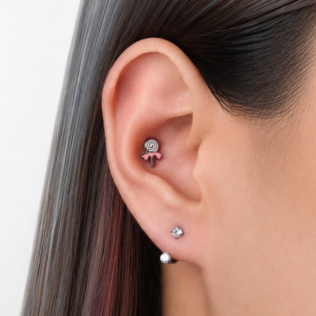 Titanium Lollipop Stud - Titanium - Helix, Upper Lobe, Conch - Oumo Jewelry