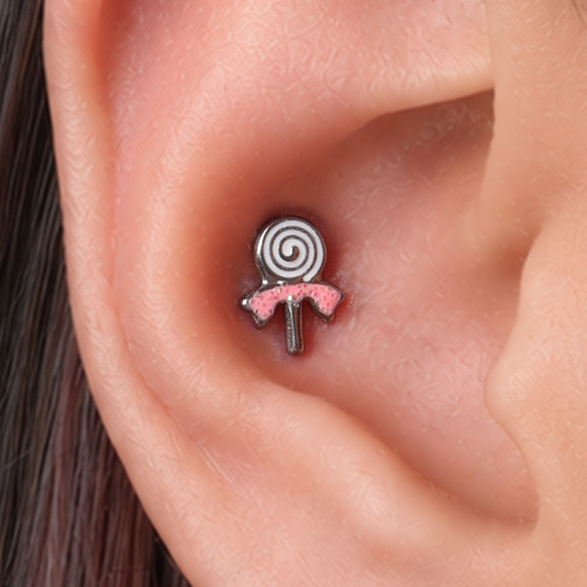 Titanium Lollipop Stud - Titanium - Helix, Upper Lobe, Conch - Oumo Jewelry