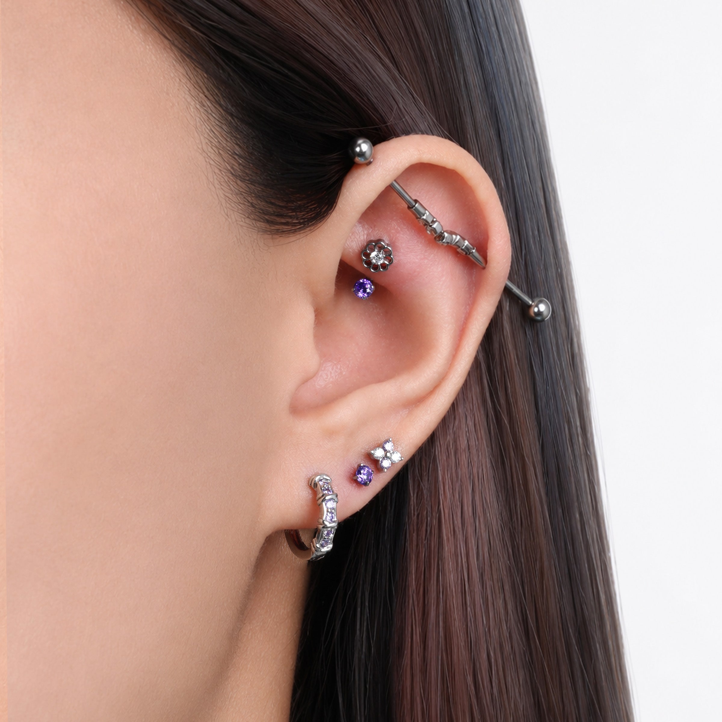 Titanium Mirel Horseshoe Ring - Titanium - Upper Lobe, Conch, Eyebrow - Oumo Jewelry
