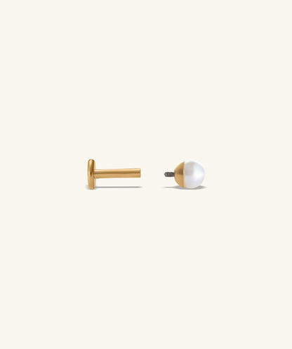 Titanium Pearl Flatback Stud