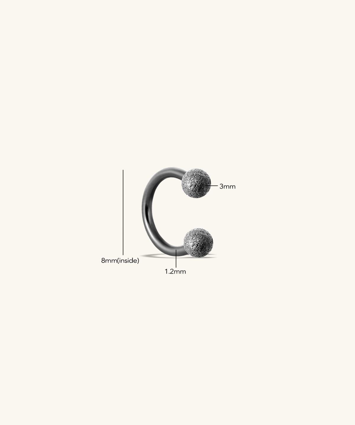 Aurora Horseshoe Ring - Stainless Steel - Upper Lobe, Helix, Forward Helix - Oumo Jewelry